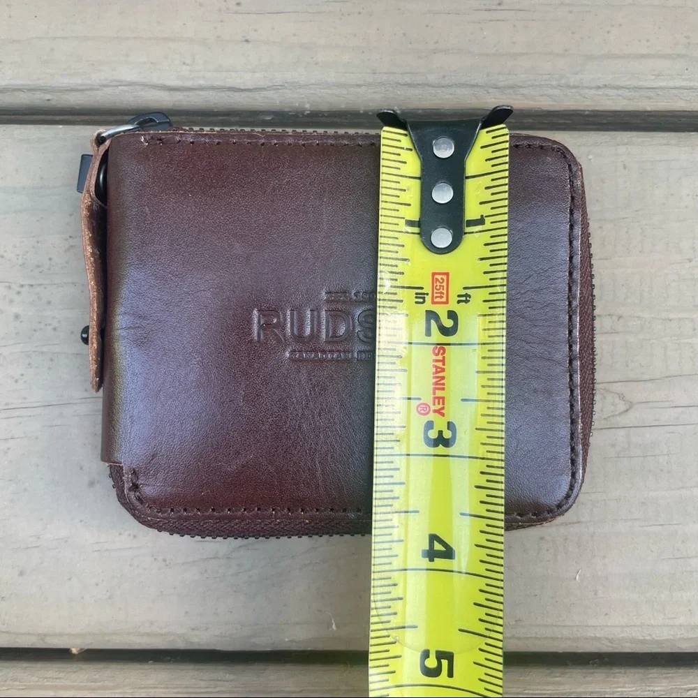 Rudsak brown cowhide leather zip around wallet